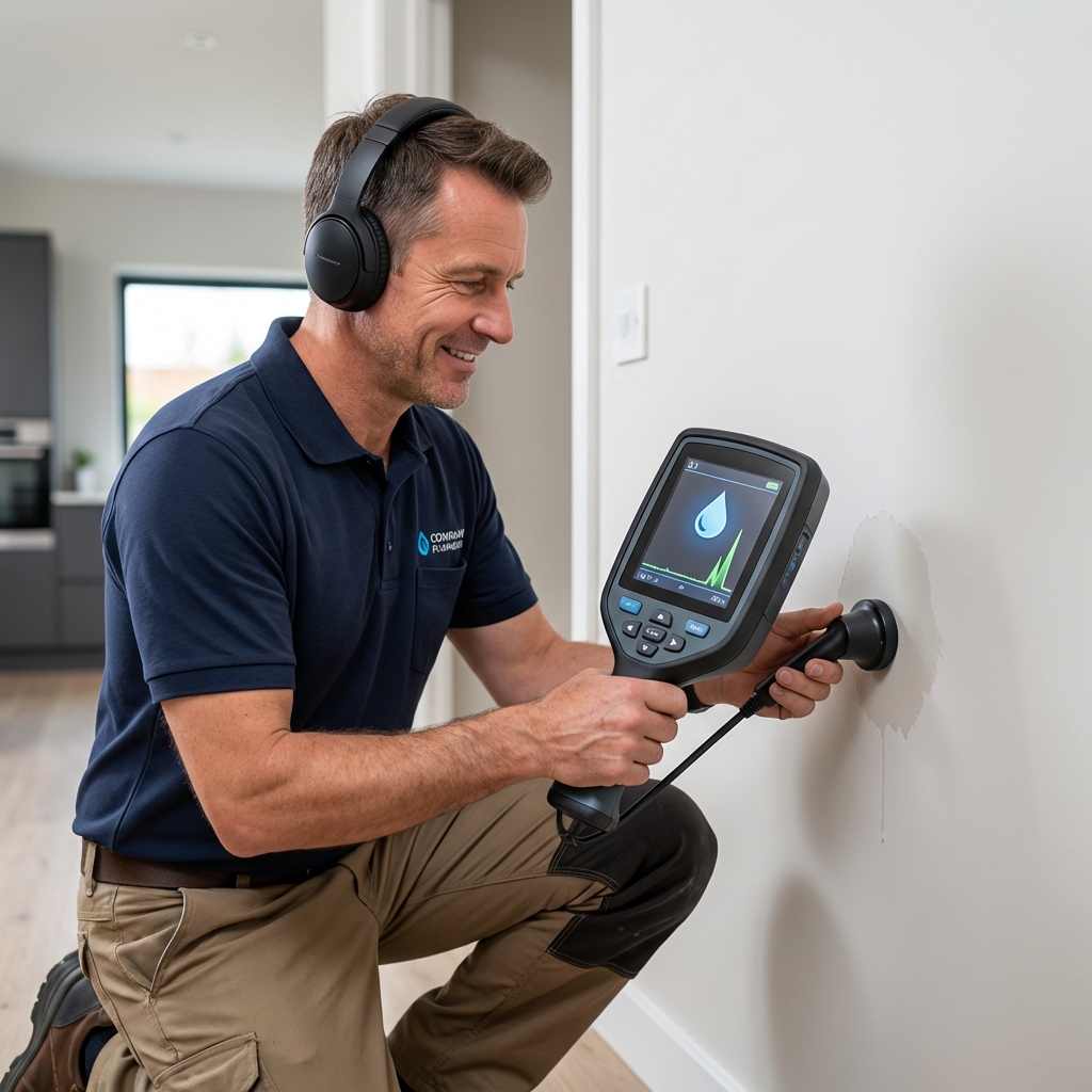 Leak detection specialist working