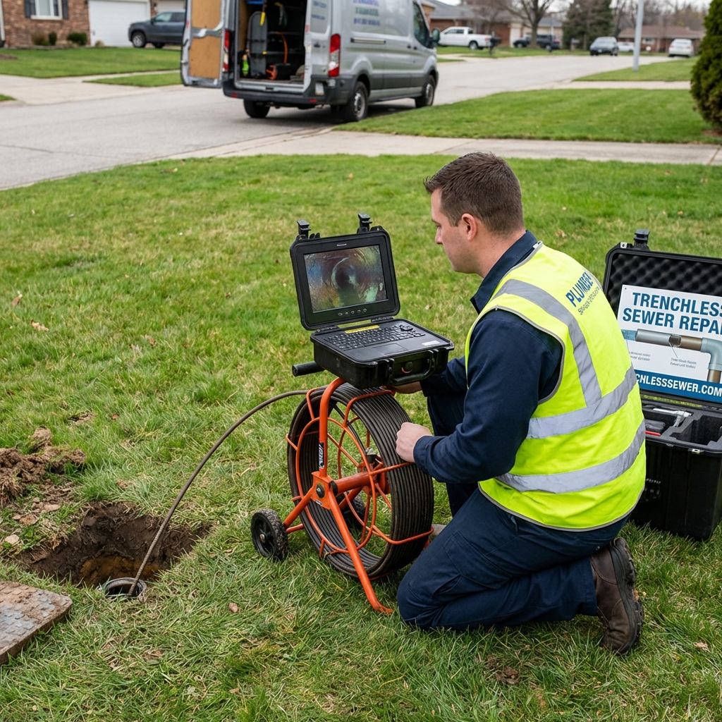 Sewer line camera inspection